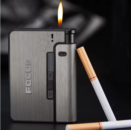 Caixa de cigarro automática portátil Suporte de cigarro de metal