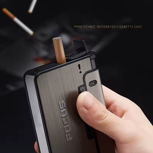 Caixa de cigarro automática portátil Suporte de cigarro de metal