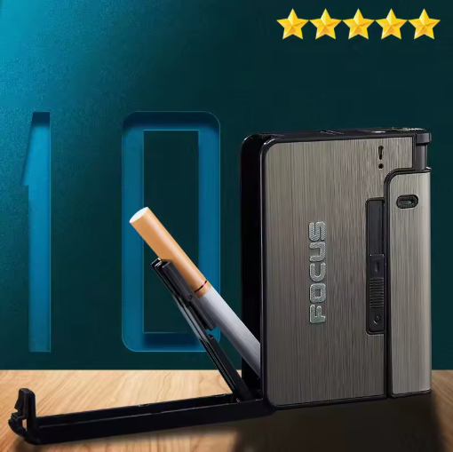 Caixa de cigarro automática portátil Suporte de cigarro de metal